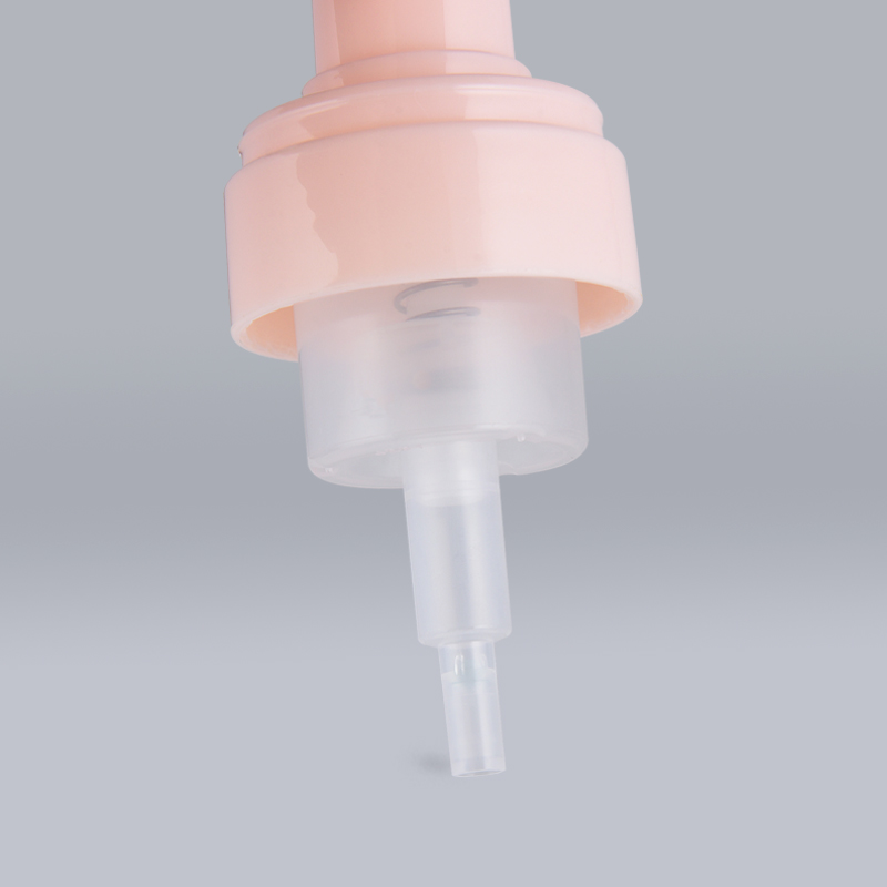 Pink cosmetic facial cleanser foam pump