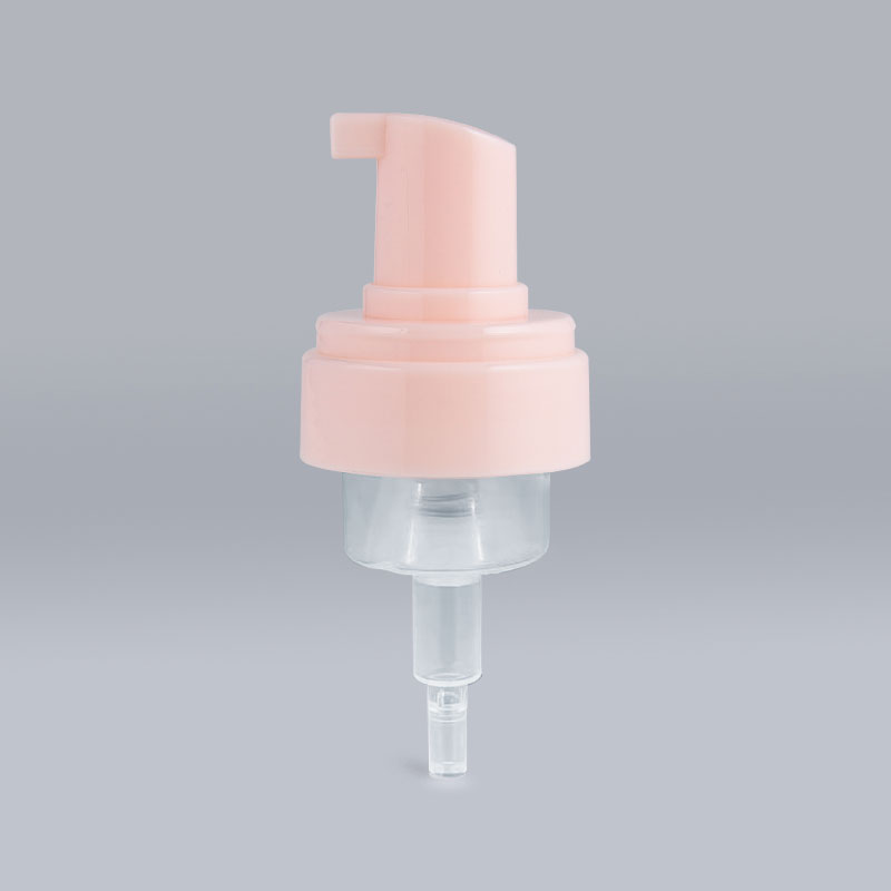 Pink cosmetic facial cleanser foam pump